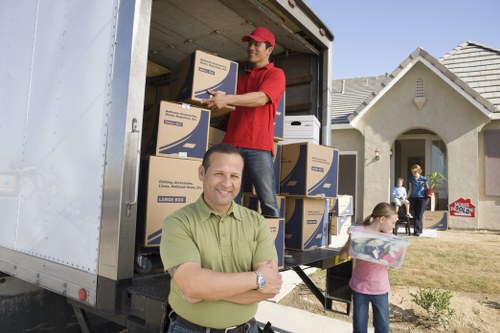 Local moving van navigating Brent residential streets